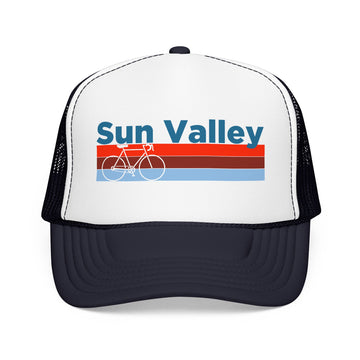 Buy navy-white-navy Sun Valley, Idaho Trucker Hat - Foam Sun Valley Bike Cap