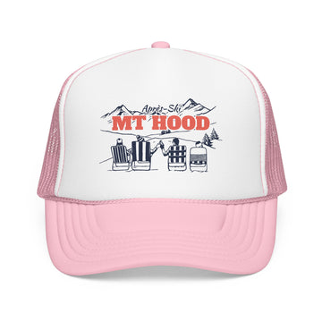 Buy light-pink-white Mt Hood, Oregon Après-ski Trucker Hat — Foam Mesh Cap