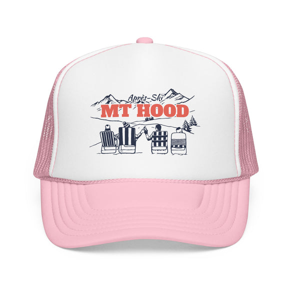 Mt Hood, Oregon Après-ski Trucker Hat — Foam Mesh Cap