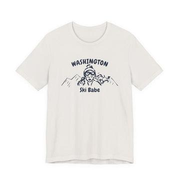 Buy vintage-white Washington Ski Babe T‑Shirt - Retro Skiing Graphic Tee