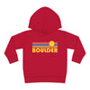 Boulder, Colorado Toddler Hoodie - Retro Sunrise Unisex Boulder Toddler Sweatshirt