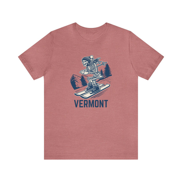 Vermont T-Shirt - Skeleton Skier Unisex Vermont Shirt