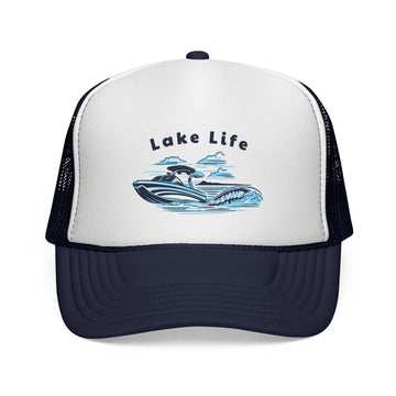 Buy dark-navy Lake Lift Wakeboard Boat Trucker Hat