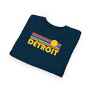 Detroit, Michigan Toddler Sweatshirt - Retro Sun Detroit Toddler Crewneck Sweatshirt-17