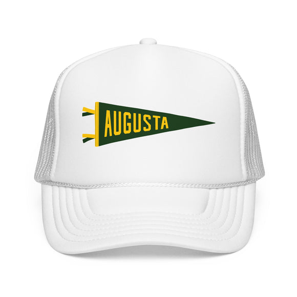Augusta, Georgia Pennant Trucker Hat — Retro Flag Foam Cap
