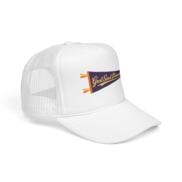 Great Sand Dunes National Park Pennant Trucker Hat — Vintage Foam Mesh Cap