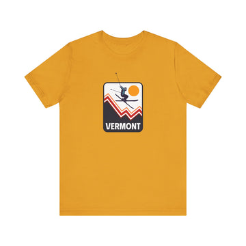 Buy mustard Vermont T-Shirt - Snow Ski Jump Unisex Vermont Shirt