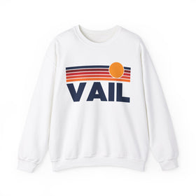 Vail, Colorado Sweatshirt Retro Sun Unisex - Vail Vintage Inspired Warm Pullover Jumper