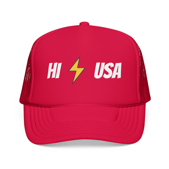Hawaii Retro Trucker Hat - Lightning Foam Cap