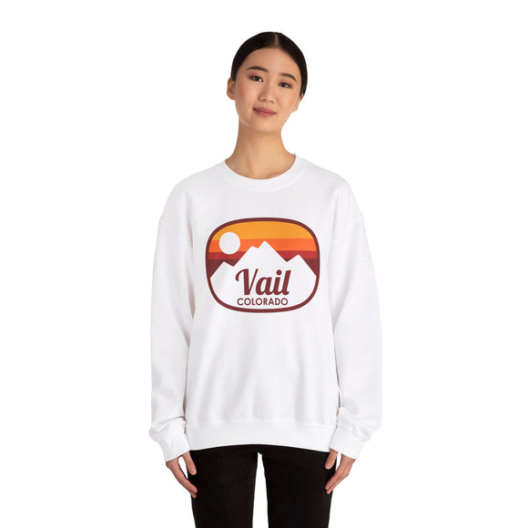 Vail, Colorado Sweatshirt - Unisex Retro Ombre Crewneck Vail Sweatshirt
