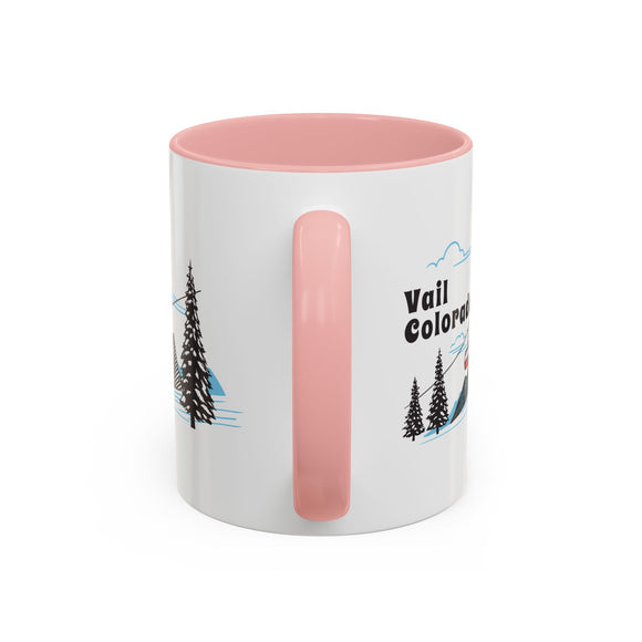 Vail, Colorado Retro Snow Skiing Mountain 11 oz Mug, Ski Lodge Decor Coffee Cup, Mountain Gondola  Lover Gift, Retro Skiing Mug