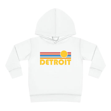 Buy white Detroit, Michigan Toddler Hoodie - Retro Sunrise Unisex Detroit Toddler Sweatshirt