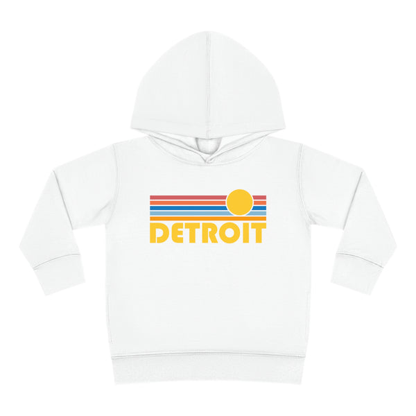 Detroit, Michigan Toddler Hoodie - Retro Sunrise Unisex Detroit Toddler Sweatshirt