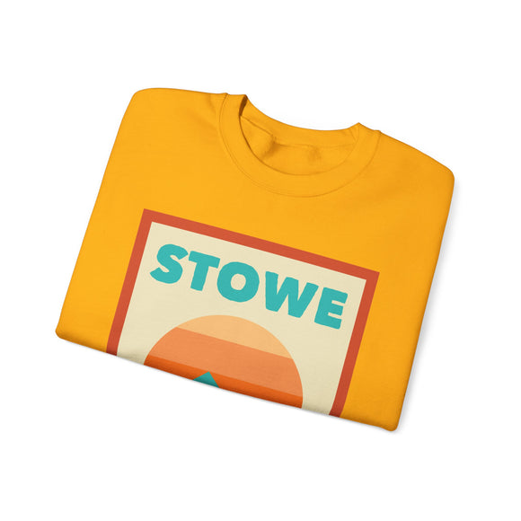 Retro Stowe, Vermont Sweatshirt, Mountain Sun Design, Unisex Crewneck, Gift for Outdoorsy Friends, Vintage Stowe, Vermont Jumper