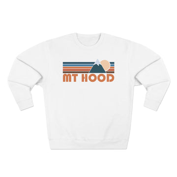 Buy white Premium Mount Hood, Oregon Retro Mountain Graphic Sweatshirt