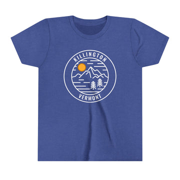 Buy heather-true-royal Killington, Vermont Youth Shirt - Retro Mountain Killington Kid's T-Shirt