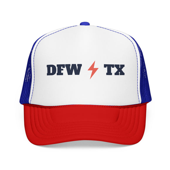 Dallas, Texas Retro Trucker Hat - Lightning Foam Cap