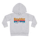 Boulder Toddler Hoodie - Retro Mountain Sun Unisex Boulder Toddler Sweatshirt-2