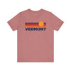 Vermont T-Shirt Retro Sun Ombre Unisex Tee, Vintage Vermont Tee, Mountain Sun Tee, Vermont Souvenir Shirt