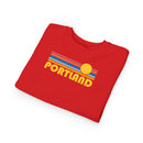 Portland, Oregon Toddler Sweatshirt - Retro Sun Portland Toddler Crewneck Sweatshirt-23