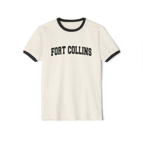 Fort Collins, Colorado Cotton Ringer Graphic Tee - Unisex Fort Collins T Shirt, Vintage Style Tee, Men's/Women's Tee - 0
