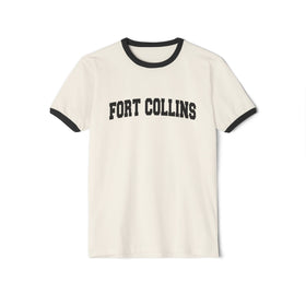 Fort Collins, Colorado Cotton Ringer Graphic Tee - Unisex Fort Collins T Shirt, Vintage Style Tee, Men's/Women's Tee