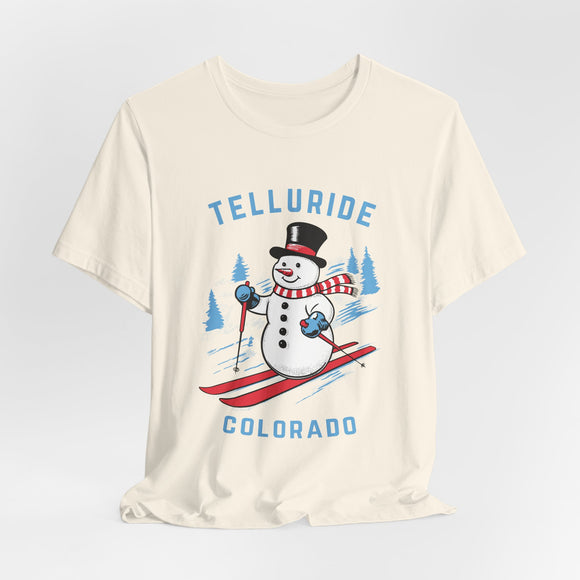 Telluride, Colorado T Shirt - Ski Snowman Graphic Tee