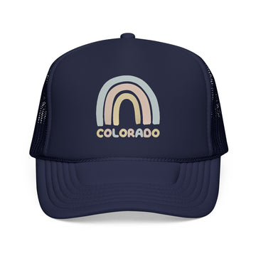 Buy dark-navy Colorado Trucker Hat - Rainbow Colorado Cap