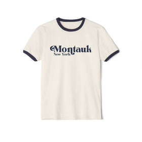 Montauk, New York Cotton Ringer Graphic Tee - Unisex Montauk T Shirt, Vintage Style Tee, Men's/Women's Tee