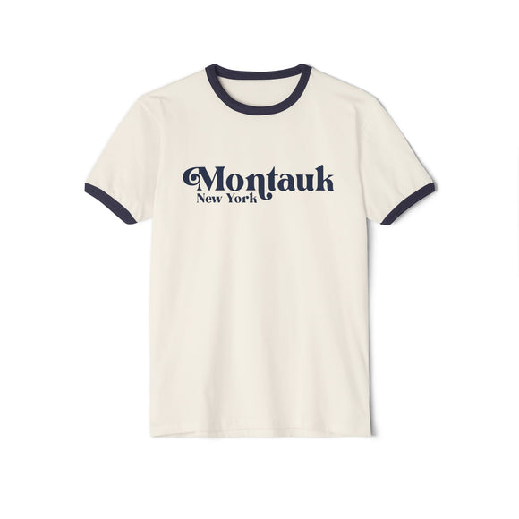Montauk, New York Cotton Ringer Graphic Tee - Unisex Montauk T Shirt, Vintage Style Tee, Men's/Women's Tee