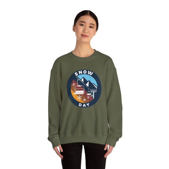 Snow Day Sweatshirt - Ski Lift Snow Day Crewneck Sweatshirt