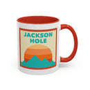 Jackson Hole, Wyoming Retro Ombre Sun Mountain Coffee Mug 11 oz, Jackson Hole, Wyoming Nature Lover Gift, Mountain Enthusiast Mug-1