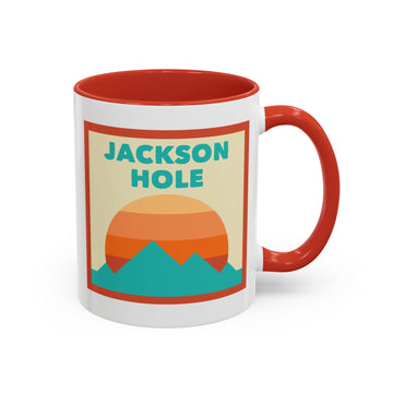 Jackson Hole, Wyoming Retro Ombre Sun Mountain Coffee Mug 11 oz, Jackson Hole, Wyoming Nature Lover Gift, Mountain Enthusiast Mug