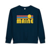 Maine Toddler Sweatshirt - Retro Sun Maine Toddler Crewneck Sweatshirt