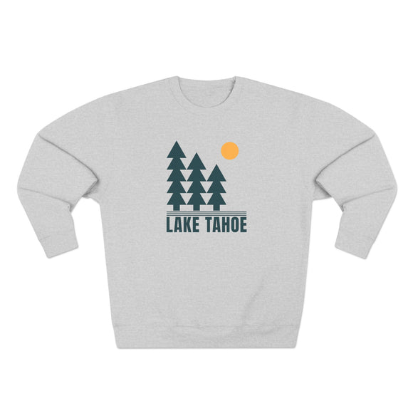 Premium Lake Tahoe, California Pine Tree Graphic Sweatshirt — Retro Nature Crewneck