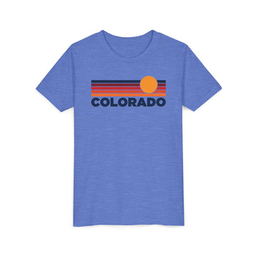 Buy heather-columbia-blue Colorado Youth T-Shirt — Retro Sun Tee