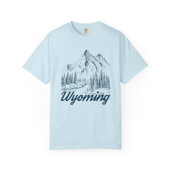 Wyoming Graphic Tee - Mountain Illustration Wyoming T Shirt