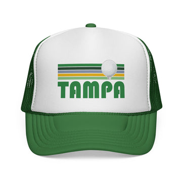 Tampa, Florida Retro Golf Trucker Hat - 0