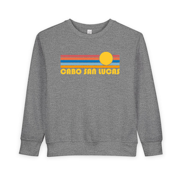 Cabo San Lucas, Mexico Toddler Sweatshirt - Retro Sun Cabo San Lucas Toddler Crewneck Sweatshirt