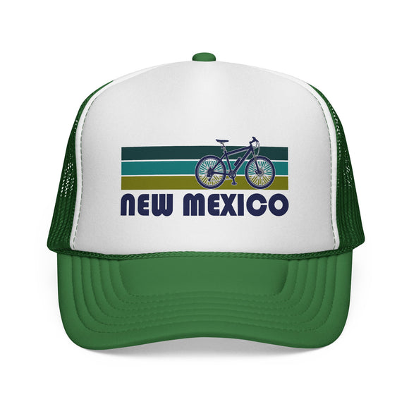 New Mexico Retro Bike Trucker Hat - Vintage Style New Mexico Cap
