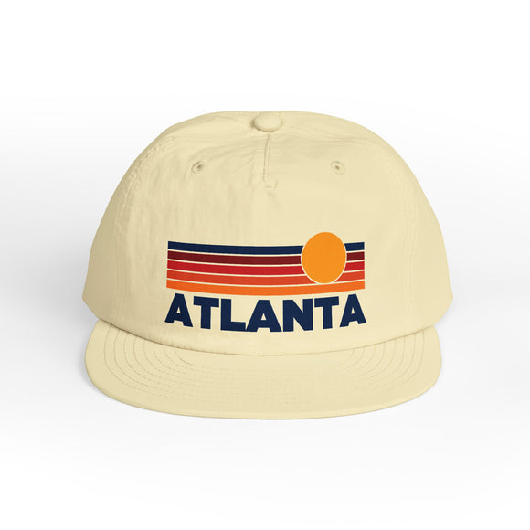 Atlanta, Georgia retro sunset Surf Cap | vintage striped sun state hat