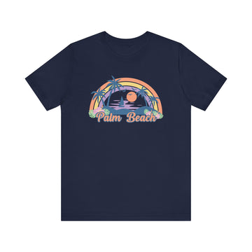 Buy navy Palm Beach, Florida T-Shirt - Retro Beach Unisex Palm Beach Shirt