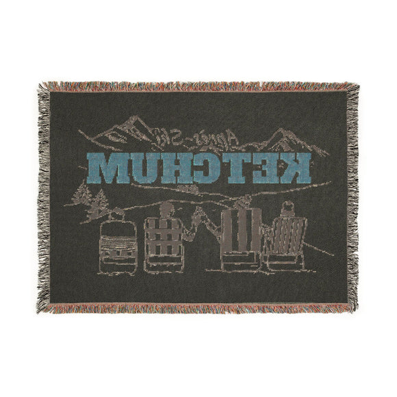 Ketchum, Idaho Ski Town Throw Blanket | Mountain Woven Blanket