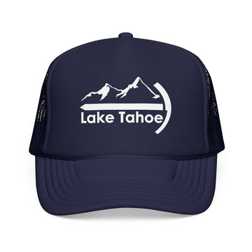 Kids Lake Tahoe, California Trucker Hat Foam Boulder on white background