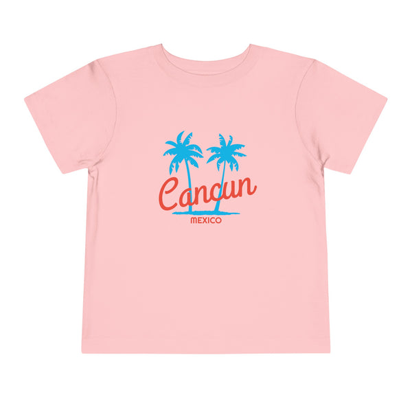 Cancun, Mexico Toddler T-Shirt - Retro Palm Tree Toddler Cancun Shirt