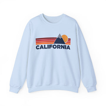 Buy light-blue California Sweatshirt Retro Mountains, California Unisex Crewneck, Vintage Cozy Jumper, Gift for Outdoor Lovers