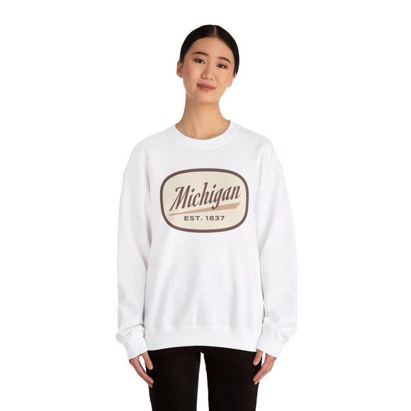 Michigan Sweatshirt - Unisex Retro Michigan Crewneck Sweatshirt