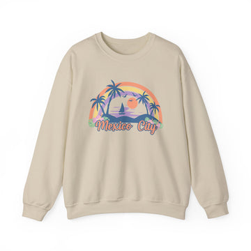 Buy sand Mexico City, Mexico Sweatshirt - Unisex Retro Beach Crewneck Mexico City Sweatshirt