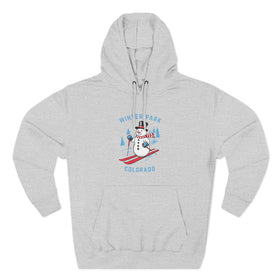 Premium Winter Park, Colorado Skiing Snowman Hoodie - 0