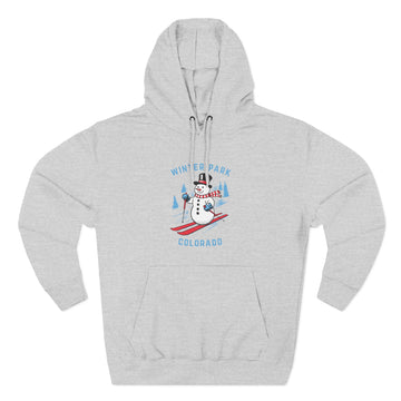 Premium Winter Park, Colorado Skiing Snowman Hoodie - 0